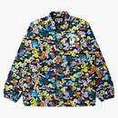 Bape Multi Camo College Coach Jacket Black