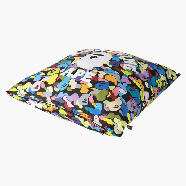 BAPE Multi Camo College Square Cushion Black