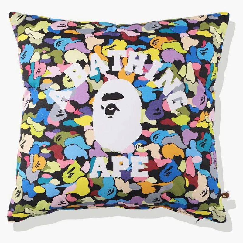 BAPE Multi Camo College Square Cushion Black