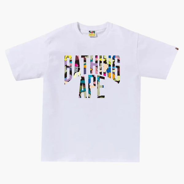 Bape Multi Camo NYC Logo Tee White/Multicolor