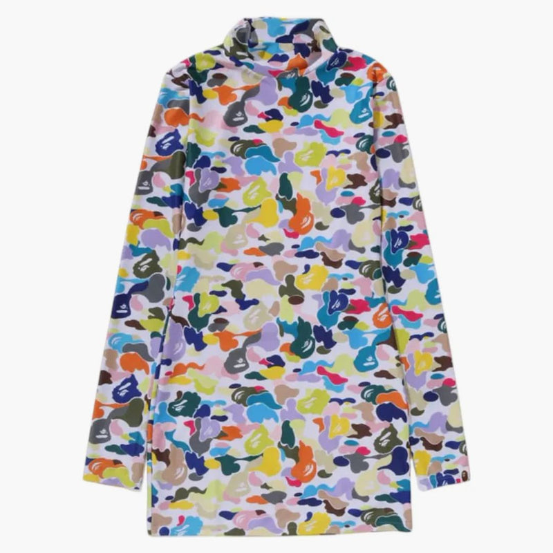 Bape Women's Multi Camo Turtle Neck Onepiece White