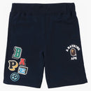 Bape Multi Fonts Sweat Shorts Navy