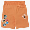 Bape Multi Fonts Sweat Shorts Orange