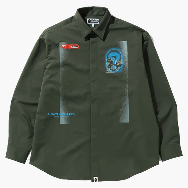 Bape Multi Graphic Loose Fit Shirt Olivedrab