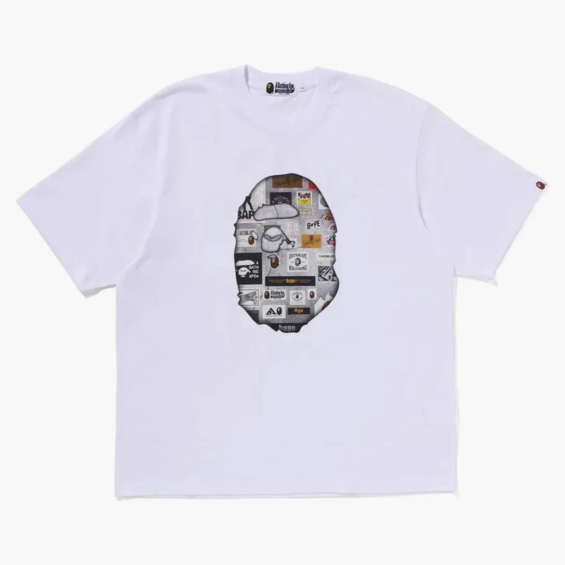 Bape Multi Logo Big Ape Head Relaxed Fit Tee White