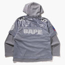 Bape Multi Logo Layered Sleeves Relaxed Fit Football Jersey Silver
