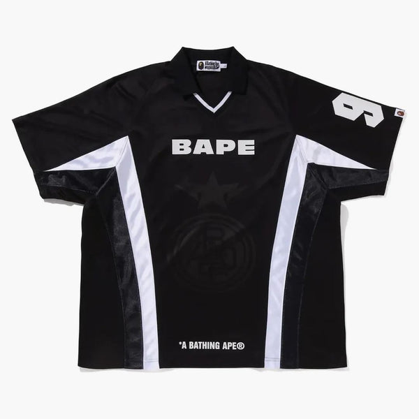 Bape Multi Logo Relaxed Fit Soccer Jersey Black