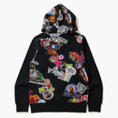 Bape Multi Motif Print Full Zip Hoodie Black