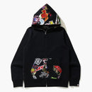 Bape Multi Motif Print Full Zip Hoodie Black