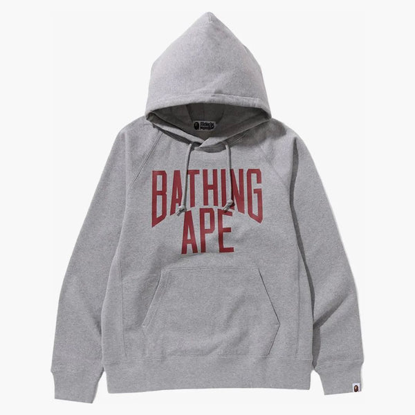 BAPE NYC Logo Pullover Hoodie Grey
