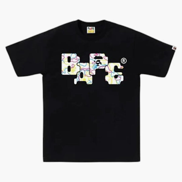 Bape Neon Camo 8bit Logo Tea Black