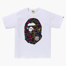Bape Neon Camo Big Ape Head Tea White