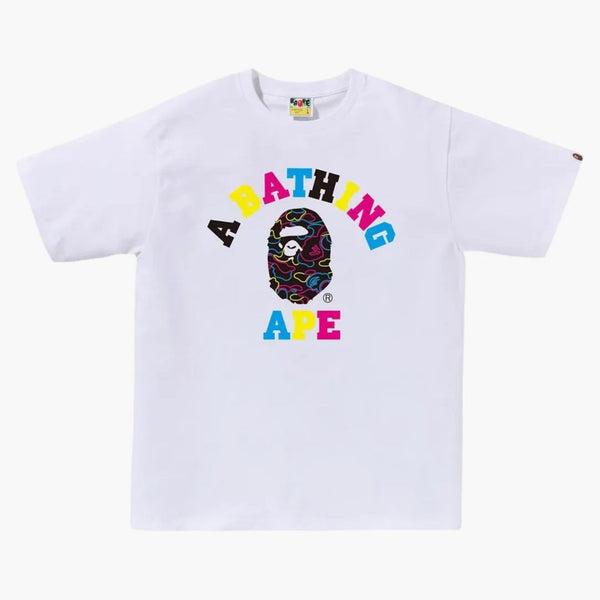 Bape Neon Camo College Tee White
