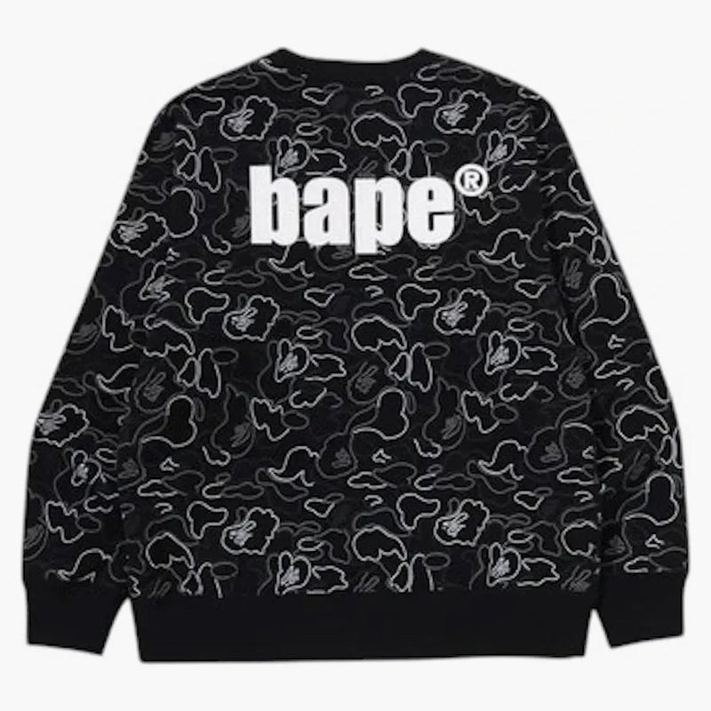 BAPE Neon Camo Crewneck mikina černá