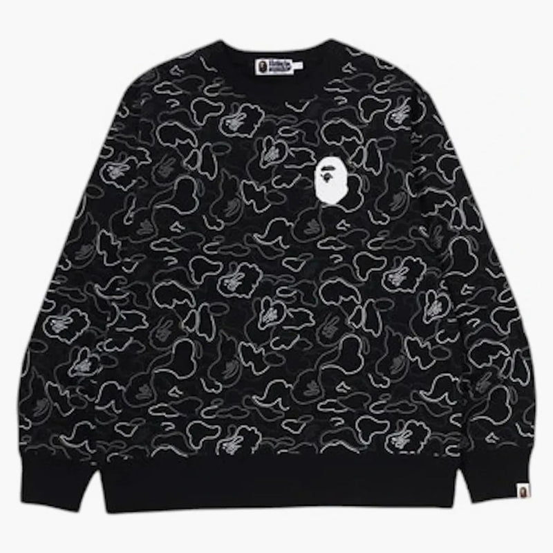 BAPE Neon Camo Crewneck mikina černá