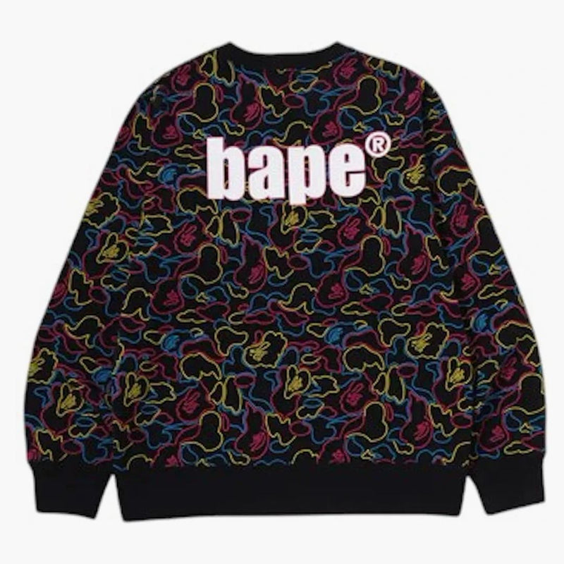 Mikina BAPE NEON CAMO CREWNECK MULTI