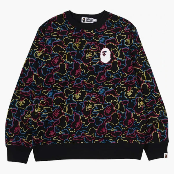 Mikina BAPE NEON CAMO CREWNECK MULTI