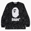 Bape Neon Camo l/s té negro