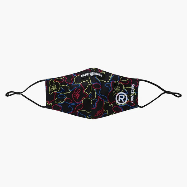 Bape neon camo mask black