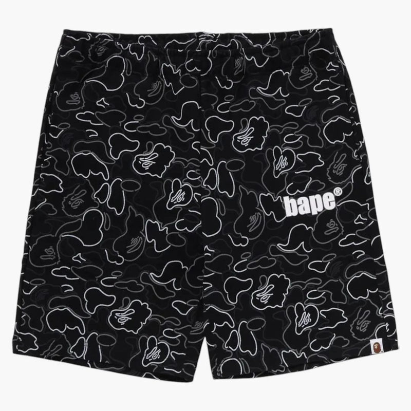 BAPE NEON CAMO Regular Fit Sweat Shorts Black