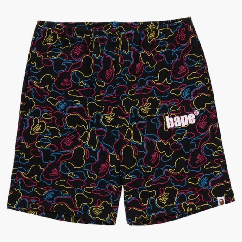 BAPE NEON CAMO Regelbundet passar svettshorts Multi