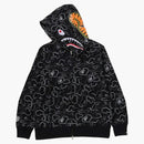 Bape Neon Camo Shark Full Zip Hoodie Black