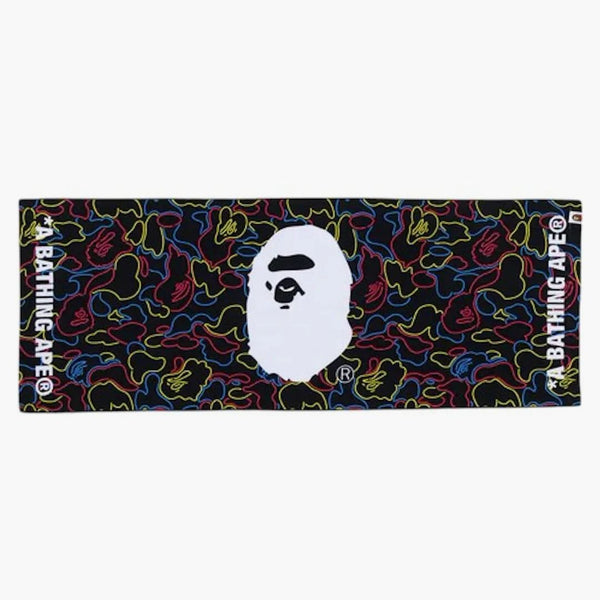 Bape Neon Camo Sports Toalla Negra