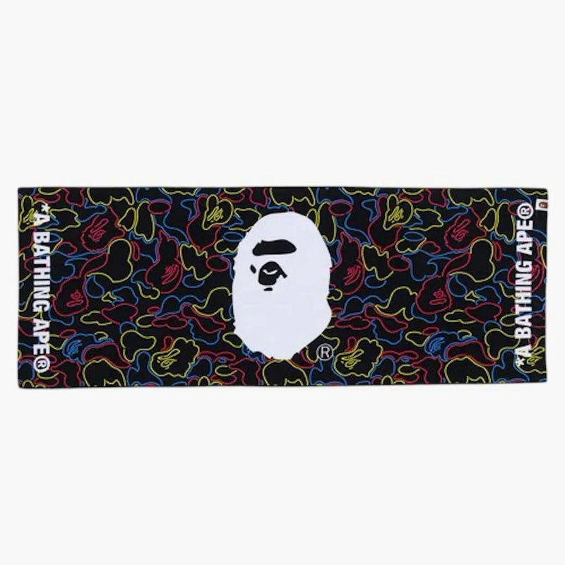 Bape Neon Camo Sports Toalla Negra