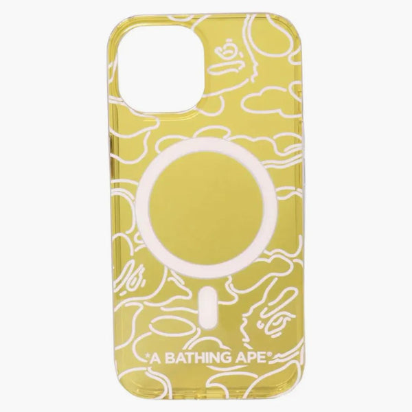 BAPE Neon Camo iPhone 15 Case Clear Orange