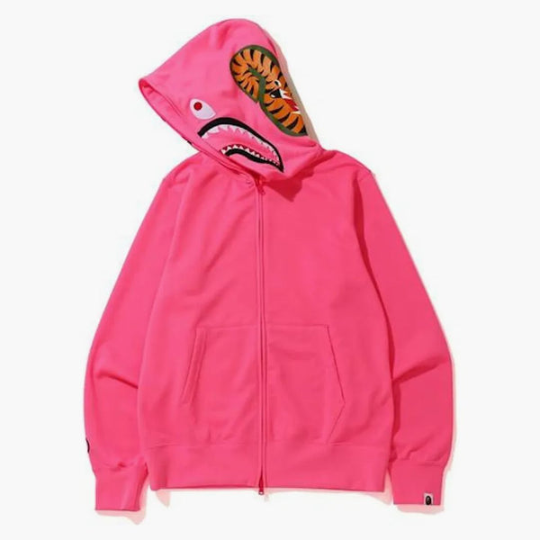 BAPE Neon Shark Full Zip Holdie Pink
