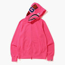 Bape Neon Shark Full Zip Hoodie Pink