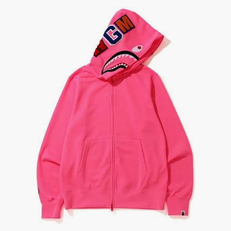 BAPE Neon Shark Full Zip Holdie Pink