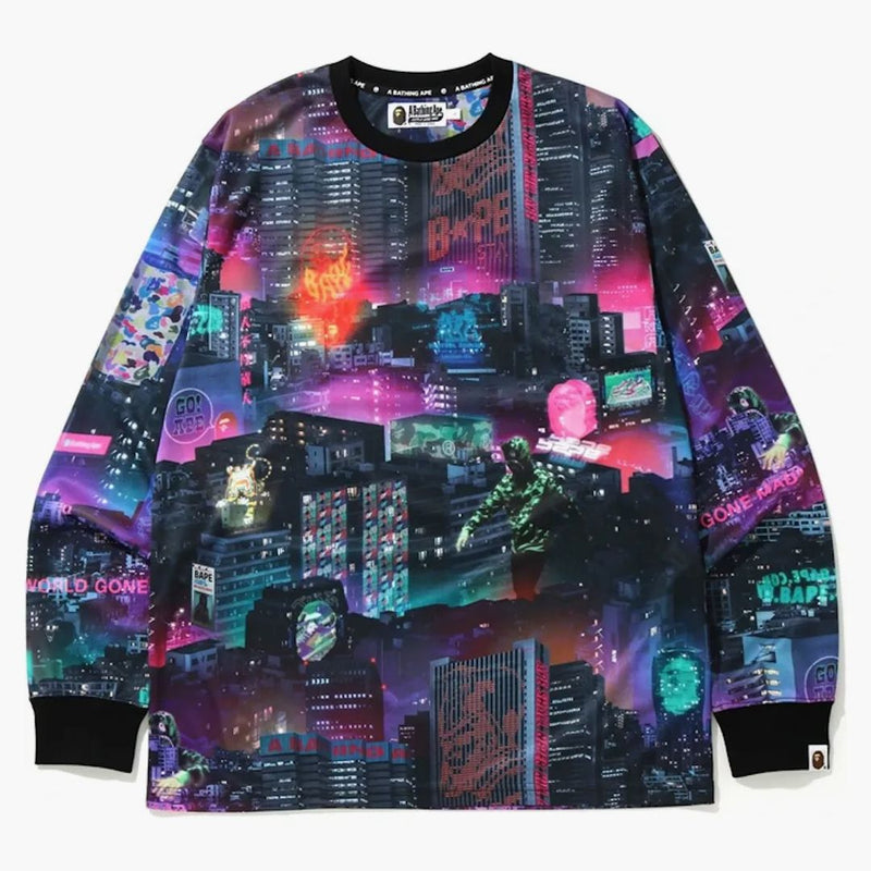 BAPE Neon Tokyo L/S Tea Black