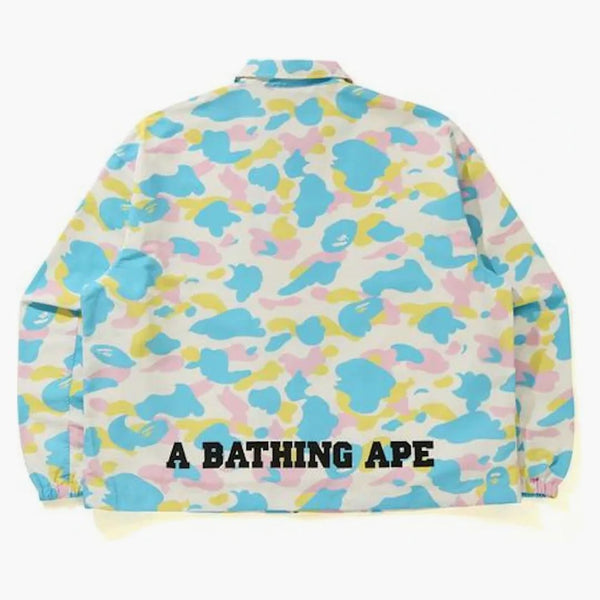 Bape New Multi Camo Relaxed Coach Jacket White