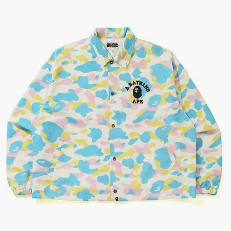 Bape New Multi Camo Relaxed Coach Jacket White