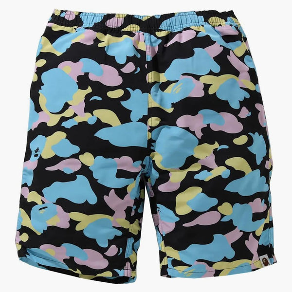 Bape New Multi Camo Track Shorts Black