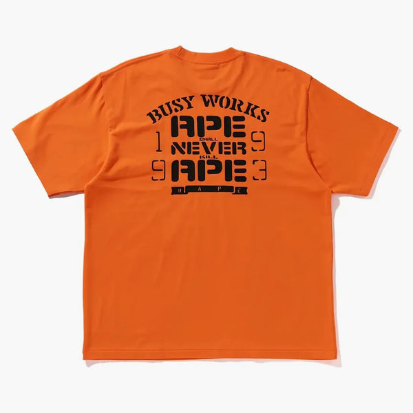 BAPE OG APE Head College avslappnad fit tee orange