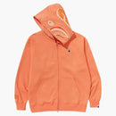 Bape One Point Ape Head Shark Relaxed Fit Full Zip Hoodie Orange