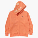 Bape One Point Ape Head Shark Relaxed Fit Full Zip Hoodie Orange