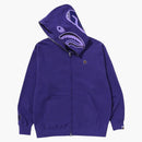 Bape One Point Ape Head Shark Relaxed Fit Full Zip Hoodie Purple