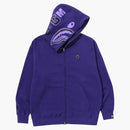 Bape One Point Ape Head Shark Relaxed Fit Full Zip Hoodie Purple