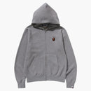 Bape One Point Full Zip Hoodie Grey