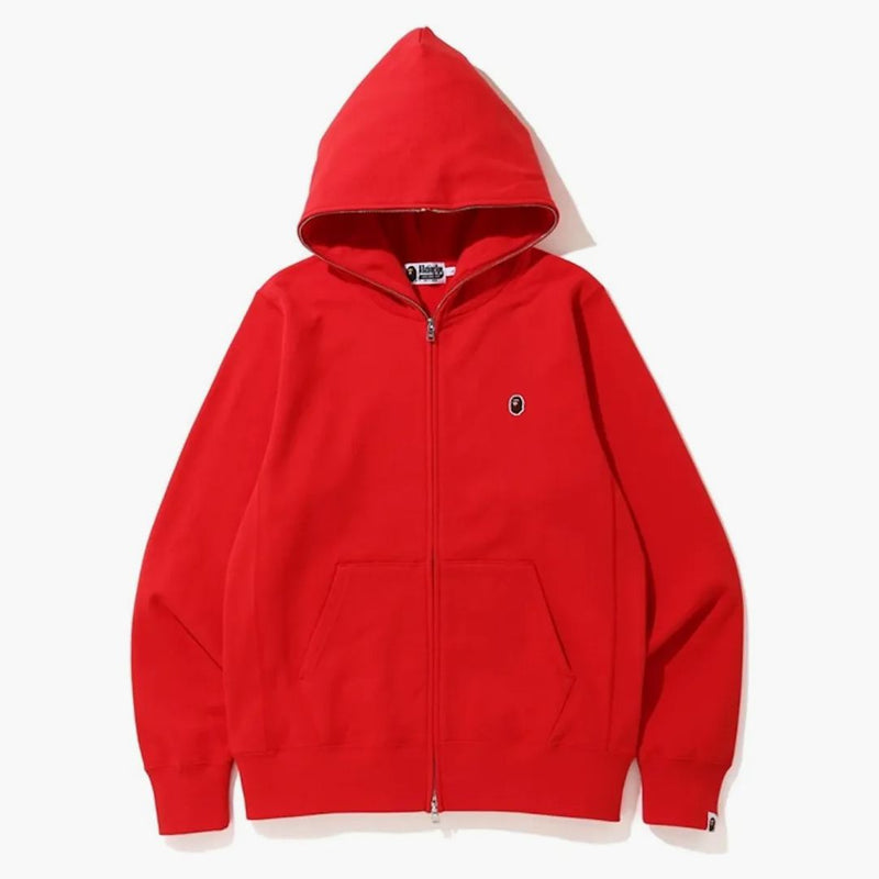 Bape One Point Full Zip Hoodie Red