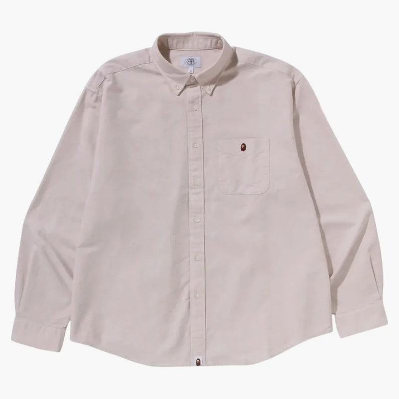 Bape One Point Oxford L/s Shirt Beige