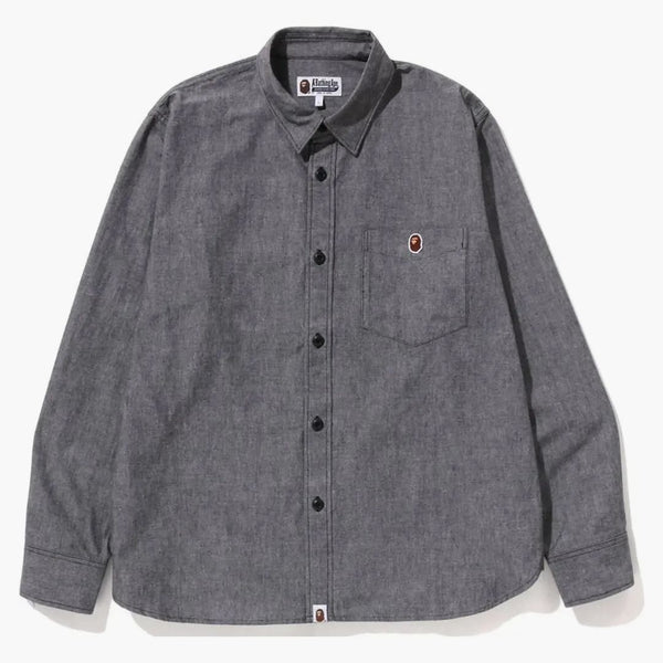 Bape One Point Relaxed Fit Chambray Shirt Shirt Black