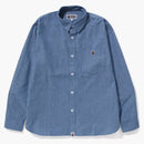 Bape One Point Relaxed Fit Chambray Shirt Shirt Indigo