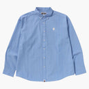 Bape One Point Stripe Poplin L/S Shirt Blue