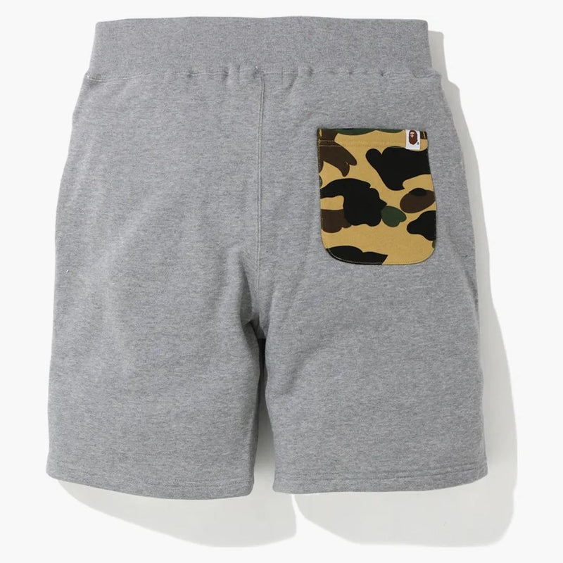 Bape One Point Sweat Shorts Gray/Yellow