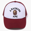 Bape College Mesh Cap Burgundy