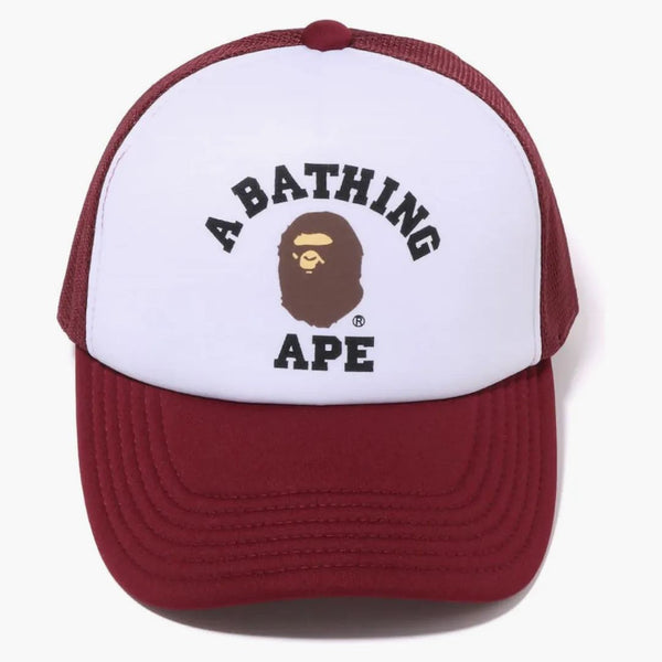 Bape College Mesh Cap Borgoña